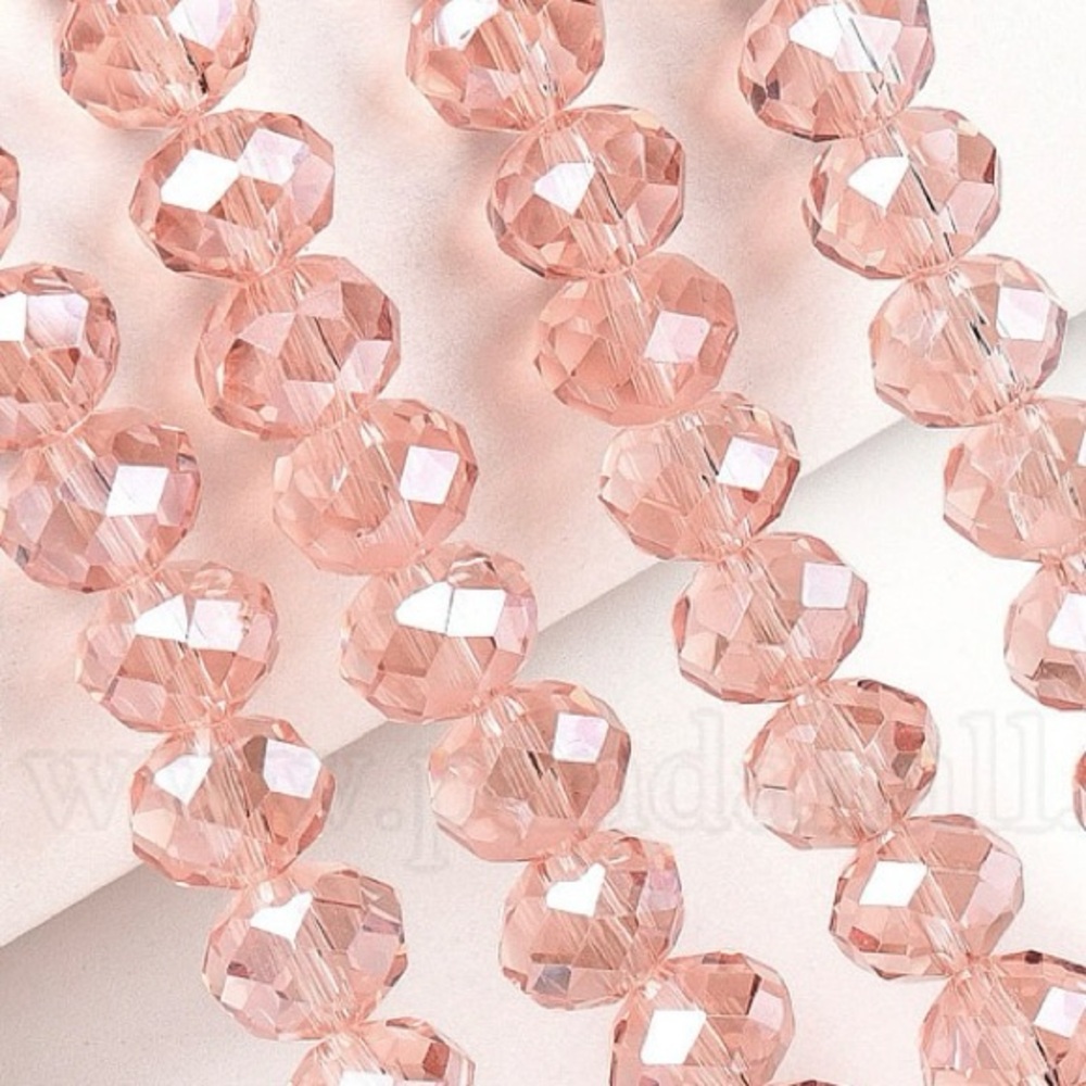 Salmon Electroplated Beads 5 strands